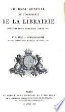 Bibliographie de la France, ou Journal général de l'imprimerie et de la librairie