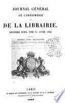 Bibliographie de la France, ou journal général de l'imprimerie et de la librairie