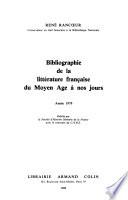 Bibliographie de la littérature française du Moyen Age à nos jours