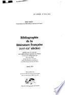 Bibliographie de la littérature française XVIe-XXe siècle