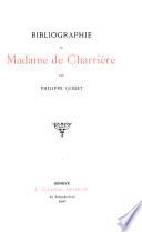 Bibliographie de Madame de Charrière