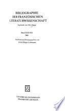 Bibliographie der französischen Literaturwissenschaft: 2000