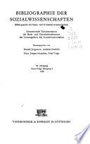 Bibliographie der Sozialwissenschaften