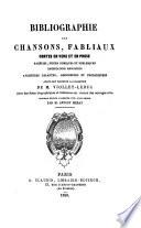 Bibliographie des chansons, fabliaux