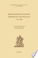 Bibliographie des Psaumes imprimés en vers français