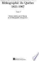 Bibliographie du Québec, 1821-1967