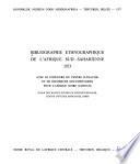 Bibliographie ethnographique de l'Afrique sud-saharienne