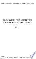 Bibliographie ethnographique de l'Afrique sud-saharienne