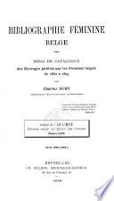 Bibliographie féminine belge