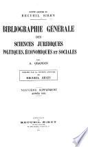 Bibliographie générale des sciences juridiques, politiques, économiques et sociales de 1800 à 1925-1926