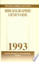 Bibliographie Genevoise 1993