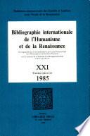 Bibliographie Internationale de l''Humanisme et de la Renaissance