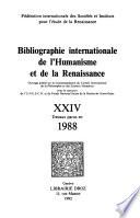 Bibliographie internationale de l'Humanisme et de la Renaissance