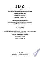 Bibliographie internationale de la littérature périodique dans les domaines des sciences humaines et sociales