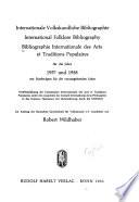 Bibliographie internationale des arts et traditions populaires