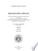 Bibliographie lorraine: Lorraine 1-3 pte