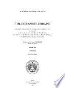 Bibliographie lorraine: Lorraine 1-3 pte