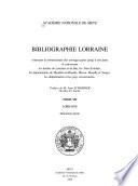 Bibliographie lorraine: Lorraine- (pt. 1-2)