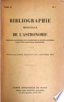 Bibliographie mensuelle de l'astronomie