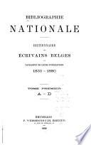 Bibliographie nationale: A-D. 1886