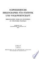 Bibliographie suisse de statistique et d'économie politique