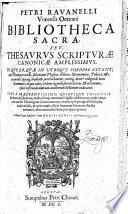 Bibliotheca sacra, seu Thesarus scripturae canonicae amplissimus ...