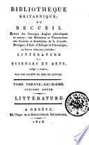 Bibliothèque britannique. Littérature