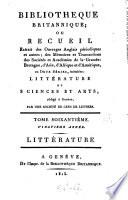 Bibliothèque britannique, ou Recueil extrait des ouvrages anglais périodiques et autres
