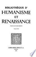 Bibliothèque d'humanisme et Renaissance