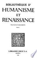Bibliothèque d'humanisme et Renaissance