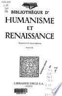 Bibliothèque d'humanisme et Renaissance