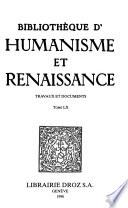 Bibliotheque d'humanisme et renaissance