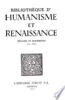 Bibliothèque d'Humanisme et Renaissance, LXXII-1