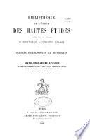 Bibliothèque de l'Ecole pratique des hautes études