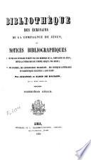Bibliothèque des écrivains de la Compagnie de Jésus ou Notices bibliographiques