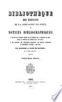 Bibliothèque des écrivains de la compagnie de Jésus ou notices bibliographiques