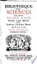 Bibliothèque des sciences, et des beaux arts