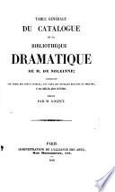 Bibliothèque dramatique de Monsieur de Soleinne