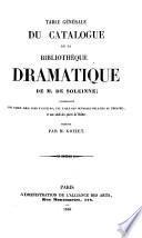 Bibliotheque Dramatique de Monsieur de Soleinne