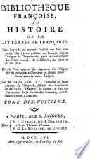 Bibliothèque françoise ou histoire de la littérature françoise