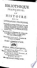 Bibliothèque Françoise, ou Histoire de la littérature Françoise