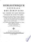 Bibliothèque générale des écrivains de l'ordre de Saint-Benoît
