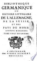 Bibliotheque germanique ou histoire litteraire de l'Allemagne et des pays du nord