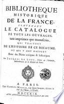 Bibliothèque historique de la France