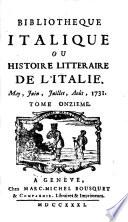 Bibliotheque Italique ou Histoire litteraire de l'Italie