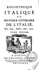 Bibliothèque italique, ou Histoire littéraire de l'Italie