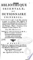 Bibliotheque orientale, ou Dictionnaire universel