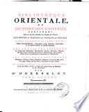 Bibliotheque orientale, ou Dictionnaire universel