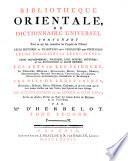Bibliothèque Orientale, Ou Dictionnaire Universel