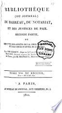 Bibliothéque (ou journal) du barreau et des écoles de droit